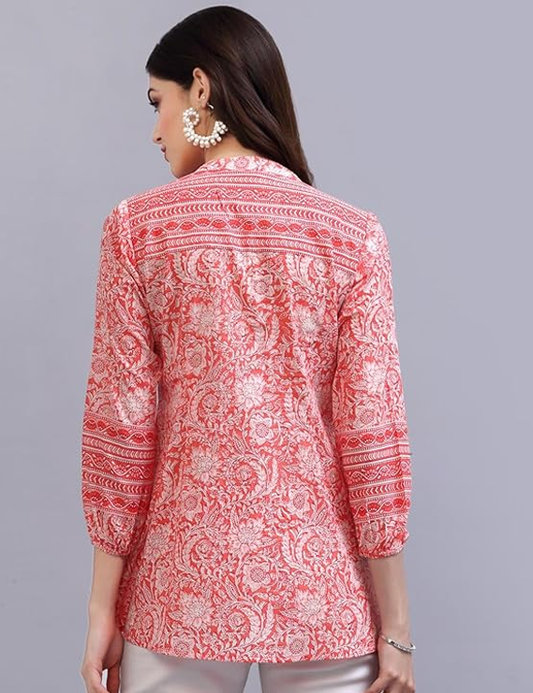 rytras Women's Floral Printed Cotton Regular Fit Top