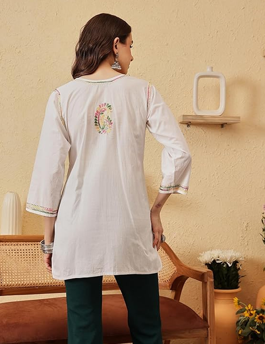 Cotton Short Kurta Kurti Tunic Top for Women