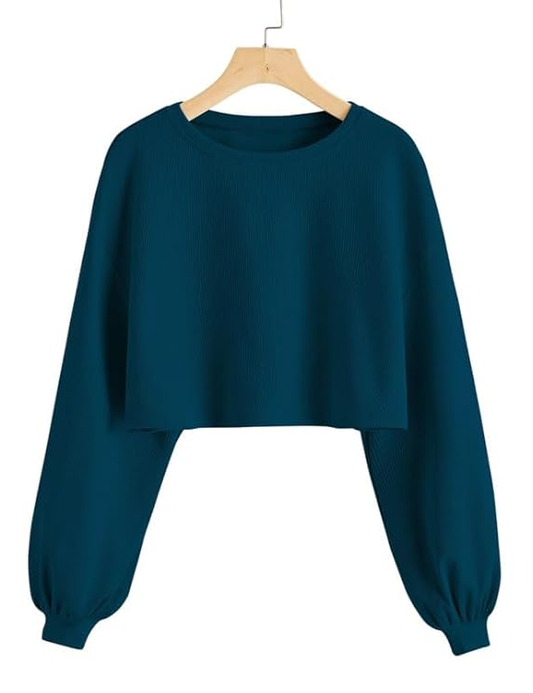 Cotton Blend Solid Lining Solid Crop