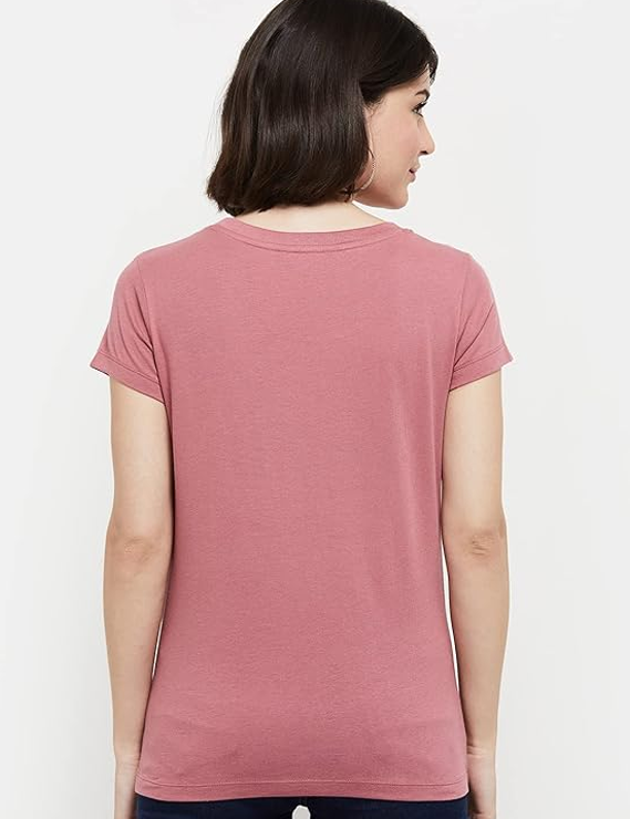 Max Women's Cotton Regular Fit Printed Round Neck T-Shirt