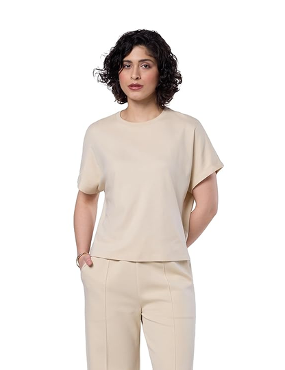 Oversized Cotton Cropped T-Shirt