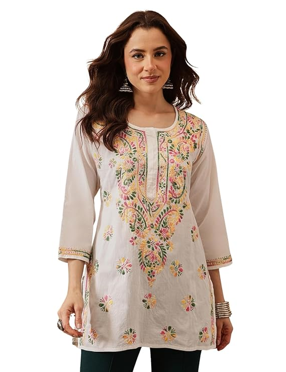 Cotton Short Kurta Kurti Tunic Top for Women