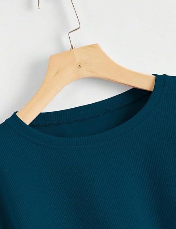 Cotton Blend Solid Lining Solid Crop