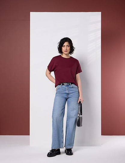 Women's Oversized Cotton Cropped T-Shirt