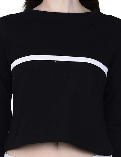 Thumbhole Sleeves Cotton Crop Top