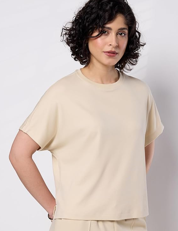 Oversized Cotton Cropped T-Shirt