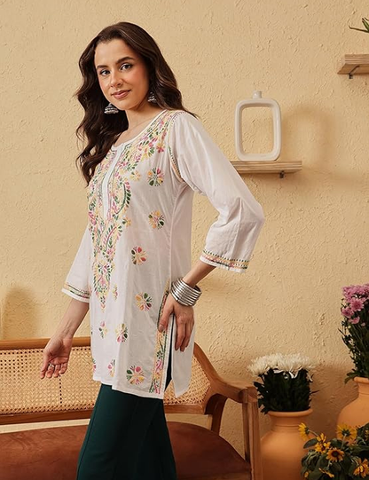 Cotton Short Kurta Kurti Tunic Top for Women