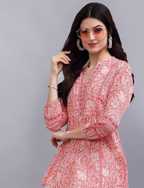 rytras Women's Floral Printed Cotton Regular Fit Top