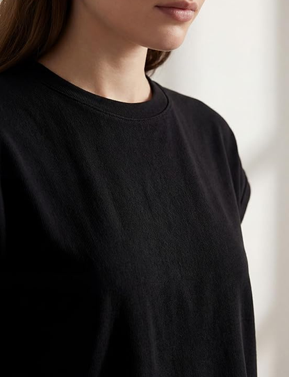 Casual T-Shirt| Round Neck with Cap Sleeves